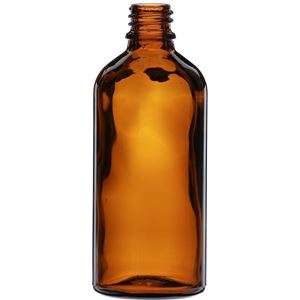 100 ml Amber Glass Dropper Bottle 18 mm Neck Finish-Front View