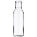 12 oz Clear Glass Straight Sided Bottle 38-2000 Lug Neck Finish-Front View