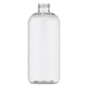 12 oz Clear PET Boston Round Bottle 24-410 Neck Finish-Front View