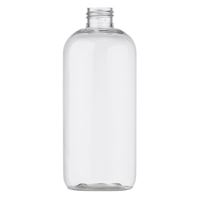 12 oz Clear PET Boston Round Bottle 24-410 Neck Finish-Front View