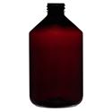16 oz Amber PET Bottle 28-410 Neck Finish-Front View