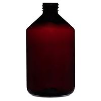 16 oz Amber PET Bottle 28-410 Neck Finish-Front View