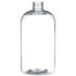 16 oz Clear PET Boston Round Bottle 24-410 Neck Finish-Front View
