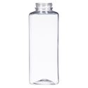 16 oz Clear PET Square Bottle 38 mm Neck Finish-Front View