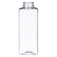 16 oz Clear PET Square Bottle 38 mm Neck Finish-Front View