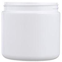 16 oz White HDPE Straight Sided Jar 89-400 Neck Finish-Front View
