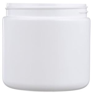 16 oz White HDPE Straight Sided Jar 89-400 Neck Finish-Front View