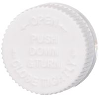 28-400 White PP Child Resistant Push and Turn Closure, F217 Foam Liner