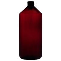 32 oz Amber PET Bottle 28-410 Neck Finish-Front View