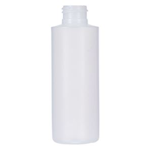 4 oz Natural HDPE Cylinder Round Bottle 24-410 Neck Finish-Front View