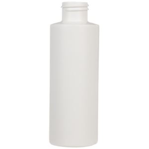 4 oz White HDPE Cylinder Round Bottle 24-410 Neck Finish-Front View