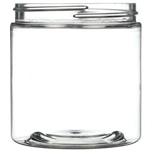 8 oz Clear PET Straight Sided Jar 70-400 Neck Finish-Front View