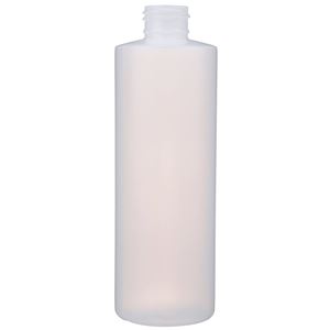 8 oz Natural HDPE Cylinder Round Bottle 24-410 Neck Finish
