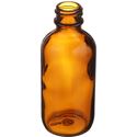 Picture of 2 oz Amber Glass Boston Round Bottle 20-400 Neck Finish, Round Base