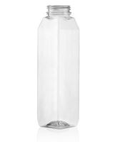 12 oz Clear PET Rectangle Bottle 38 mm Neck Finish (Front View)