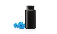 150 cc Amber HDPE Packer Bottle 38-400 Neck Finish (Front View)