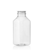  12 oz Clear PET Square Bottle 38 mm Neck Finish