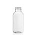  12 oz Clear PET Square Bottle 38 mm Neck Finish (Front View )